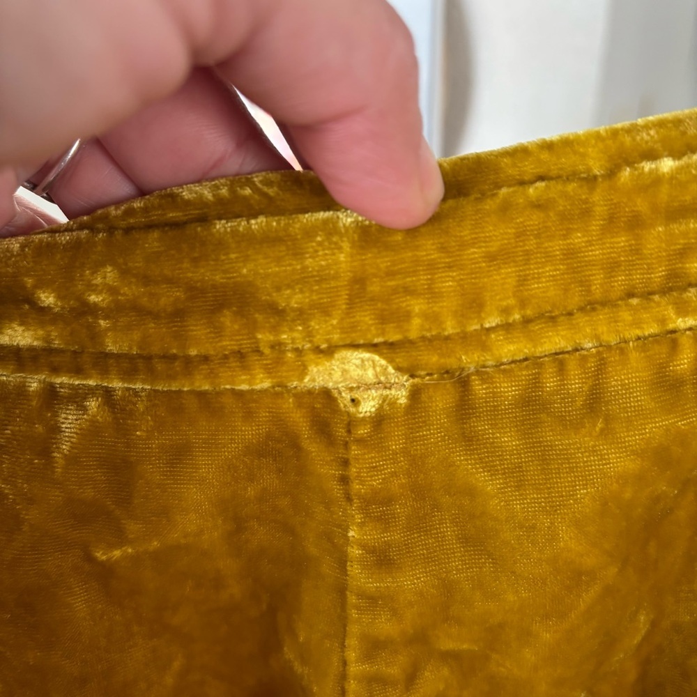 Free People / Dance the Night Away Mustard Velvet Skort - Picture 5 of 6
